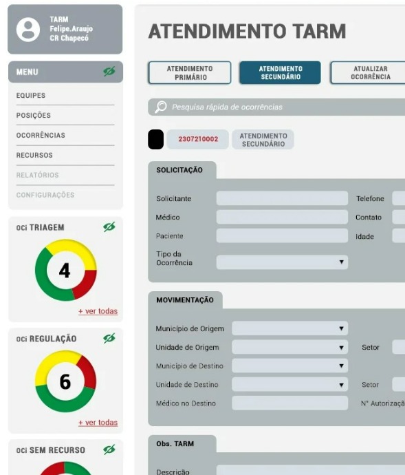 Plataforma de atendimento de emergências médicas